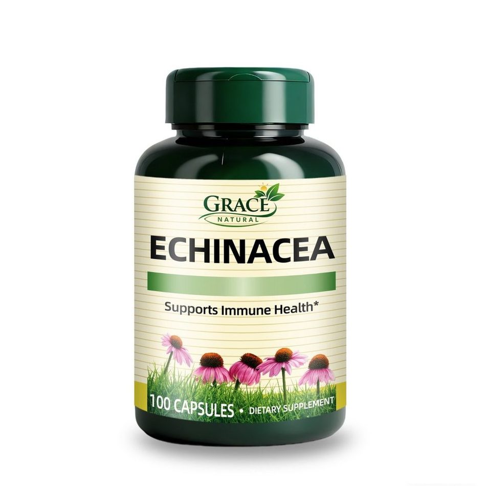Echinacea 125mg — 100 Capsules, Grace Natural, marketed and distributed by Grace Danez Resources