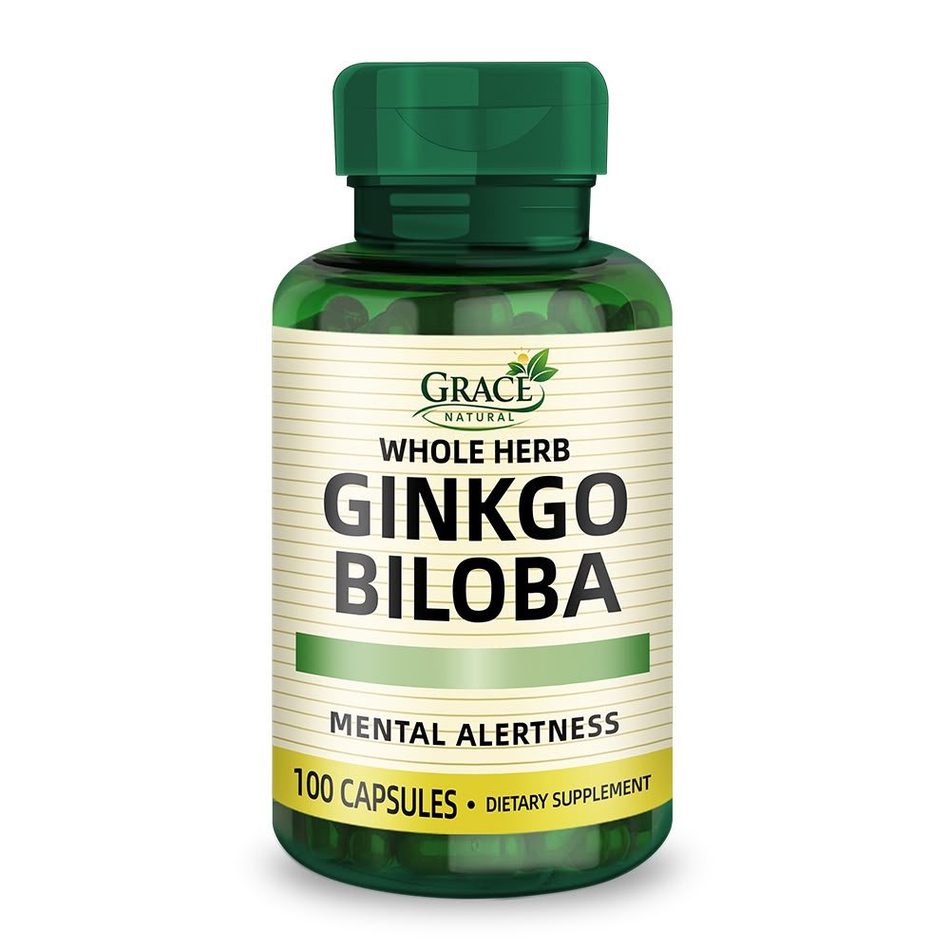 Whole Herb Ginkgo Biloba — 100 Capsules, Grace Natural, marketed and distributed by Grace Danez Resources