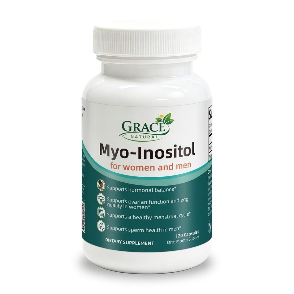 Myo-Inositol — 120 Capsules · One Month Supply, Grace Natural, marketed and distributed by Grace Danez Resources