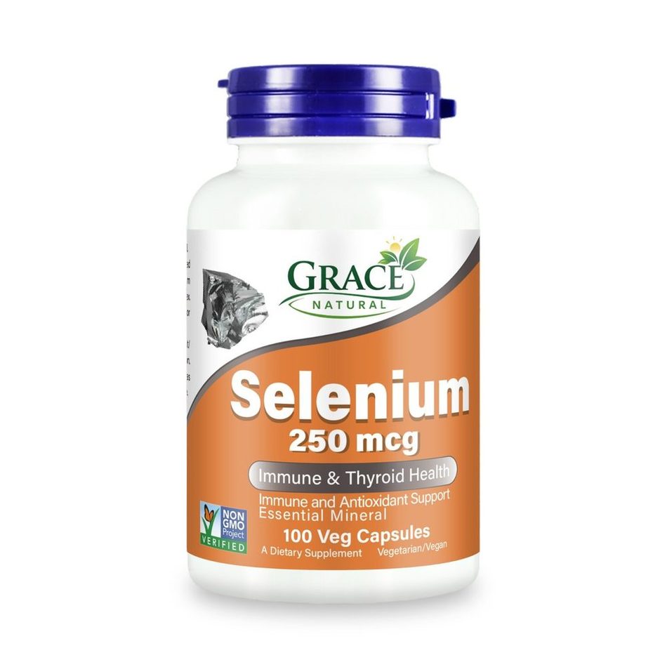 Selenium 250mcg — 100 Veg Capsules, Grace Natural, marketed and distributed by Grace Danez Resources