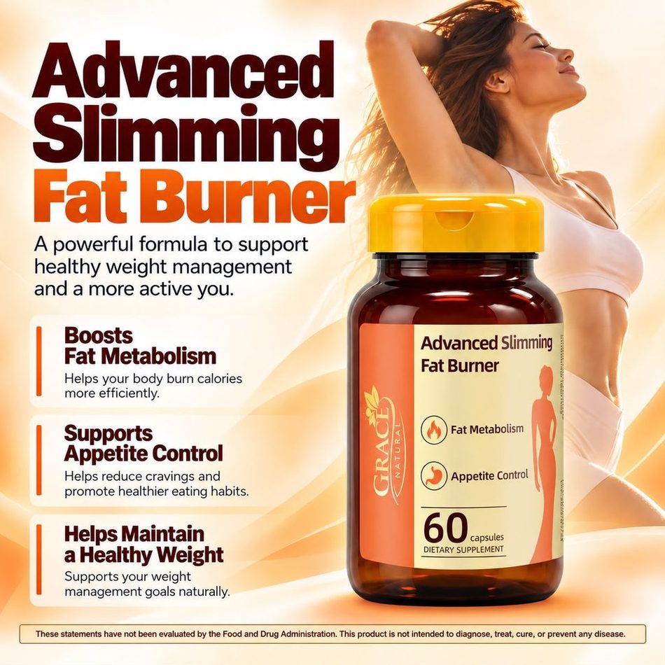 Advanced Slimming Fat Burner — 60 Capsules, Grace Natural, marketed and distributed by Grace Danez Resources