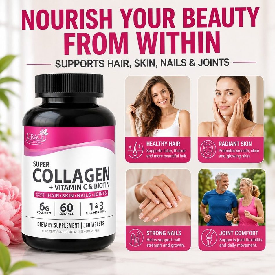 Grace Natural Super Collagen with Vitamin C and Biotin, 360 tablets