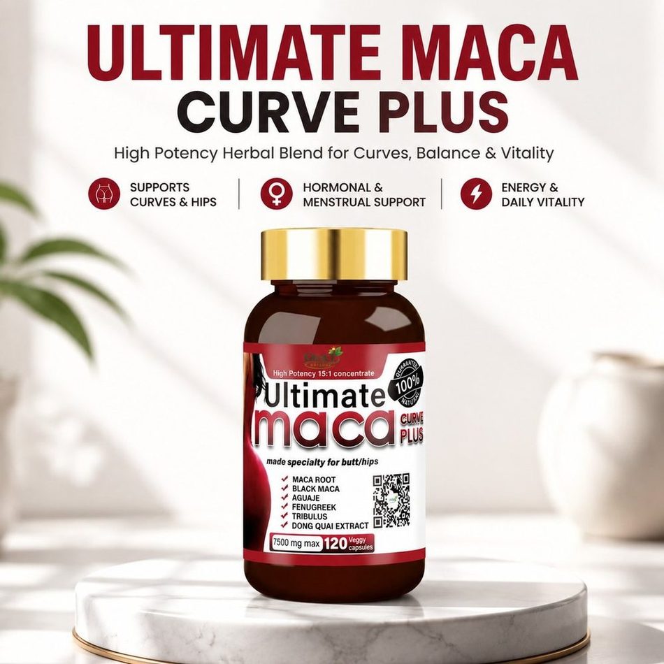 Ultimate Maca Curve Plus — 120 Veggy Capsules, Grace Natural, marketed and distributed by Grace Danez Resources