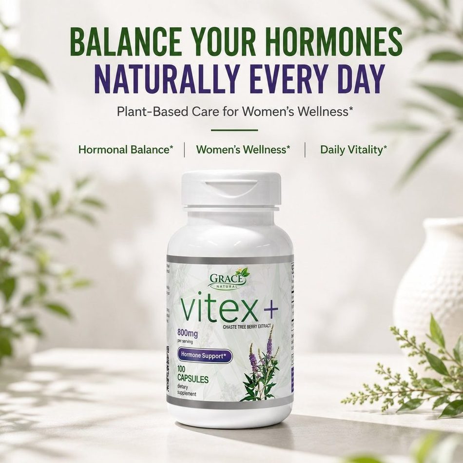 Vitex+ Chaste Tree Berry — 100 Capsules, Grace Natural, marketed and distributed by Grace Danez Resources