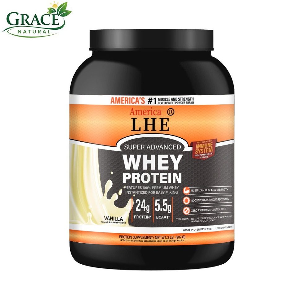 Super Advanced Whey Protein — 2 lb (907 g) · 29 Servings, America LHE, marketed and distributed by Grace Danez Resources